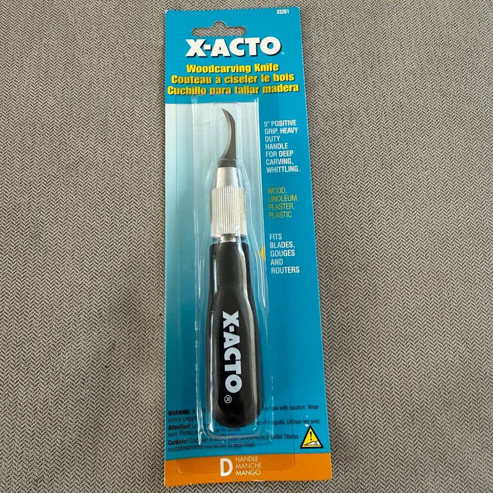 X-ACTO X3261 Woodcarving Knife D Handle Carving Whittling Tool NEW Sealed